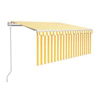 Toldo Automático Persiana, Led Y Sensor Amarillo/blanco 3x2,5 M Vidaxl