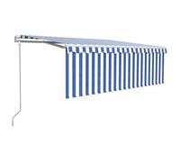 vidaXL Toldo retráctil automático con persiana 4,5x3 m azul y blanco