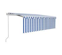 Toldo automático retráctil con persiana azul y blanco 4x3m vidaxl