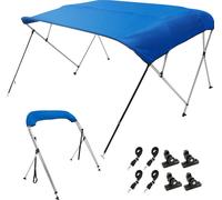 Toldo Bimini VEVOR de 4 arcos para embarcaciones, con un ancho de instalación de 2310 a 2440 mm, fabricado en poliéster 900D con estructura de aleación de aluminio. Impermeable y con protección solar,