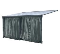 Toldo de aluminio para terraza San Diego con cortinas 3 x 4,3 m CoverTech antracita