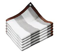 Toldo de jardín con 85 % de protección UV, 8 x 12 m, color gris y blanco, con ojales, ideal para patio, invernadero, gallinero y uso al aire libre