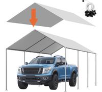 Toldo de reemplazo para cobertizo de coche, de 3 x 6 metros, para cubrir garajes, impermeable y resistente a los rayos UV. Lona protectora para coche de alta resistencia, color gris, con anclajes para