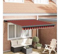 Toldo extensible de cassette, 350 x 250 cm, de aluminio y poliéster, toldo de cassette de mano para terraza, toldo de cassette resistente a la suciedad para balcón, retráctil
