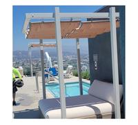 Toldo for pérgola, toldo retráctil, color caqui, varios tamaños(1.3x6m)