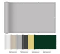 Toldo impermeable ligero de 400 x 700 cm, resistente al viento, tela para exteriores con ojales y cuerda, perfecto para patio, jardín, cenador, color gris