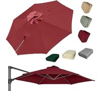 Toldo Impermeable para Sombrilla De Patio con Brazo Lateral - Cubierta De Sombrilla Voladiza De 8 Varillas para Jardín, Terraza, Césped, Piscina - Reemplazo Duradero para Burgundy 3.5m/11.5ft
