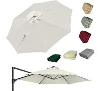 Toldo Impermeable para Sombrilla De Patio con Brazo Lateral - Cubierta De Sombrilla Voladiza De 8 Varillas para Jardín, Terraza, Césped, Piscina - Reemplazo Duradero para Off-White 3m/10ft