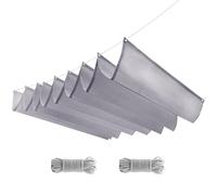 Toldo impermeable retráctil de tela de buey resistente a los rayos UV para exteriores, jardín, patio, balcón, cenador, piscina (gris claro, 0,5 x 5 m)