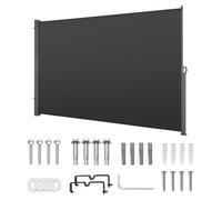 Toldo lateral retráctil, 180 x 300 cm. Pantalla lateral retráctil para patio, fabricada con tejido de poliéster de 180 g/m², impermeable. Protector solar para exteriores, pantalla de privacidad, divis