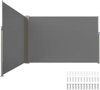 Toldo lateral retráctil, 201 cm x 600 cm. Pantalla de privacidad para exteriores. Toldo retráctil para patio de poliéster impermeable (180 g/m²). Pantalla cortavientos y divisor de ambientes para exte