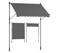 Toldo Manual Regulable en Altura 200 x 120 cm Gris Antracita