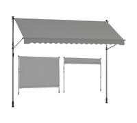 Toldo Manual Regulable en Altura 350 x 120 cm Gris