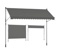 Toldo Manual Regulable en Altura 350 x 120 cm Gris Antracita