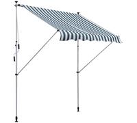 Toldo Manual Retráctil 2x1, 5 m Toldo Exterior Enrollable Altura Ajustable con Manivela 170-280 cm Sin Taladro para Jardín Verde y