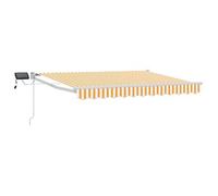 Toldo Manual Retráctil Con Leds Amarillo Y 3 X 2,5 M Vidaxl