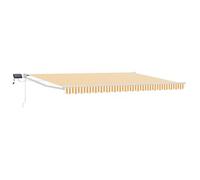 Toldo Manual Retráctil Con Leds Amarillo Y 4 X 3 M Vidaxl