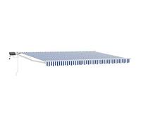 Toldo Manual Retráctil Con Leds Azul Y 5 X 3 M Vidaxl