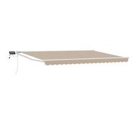 Toldo Manual Retráctil Con Leds Beige Y Blanco 4 X 3 M Vidaxl