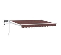Toldo Manual Retráctil Con Leds Marrón Y Blanco 3,5 X 2 M Vidaxl