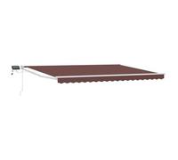 Toldo Manual Retráctil Con Leds Marrón Y Blanco 5 X 3 M Vidaxl
