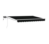 Toldo Manual Retráctil Con Leds Negro Y Blanco 3,5 X 2,5 M Vidaxl