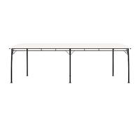 Toldo para jardín, 6 x 3 x 2,55 m, color crema, cenador de acero pintado | Estructura de acero, techo de tela, cenador plegable, color crema, espacio para fiestas, protección solar