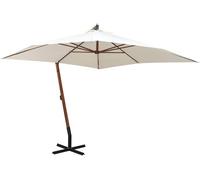 Toldo para jardín azul celeste de 3x3 metros, con mástil de madera de pino maciza, protección solar resistente a los rayos UV, resistente a la intemperie, inclinable, y con una base de acero resistent