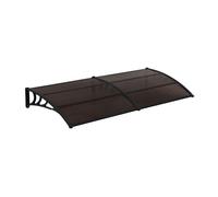 Toldo para puerta resistente a la intemperie abs policarbonato aluminio 300 x 100 cm negro marrón 03_0004675