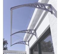 Toldo para Ventana Exterior de policarbonato Resistente con Soporte de Aluminio para Puerta de Entrada, protección Solar y protección contra la Lluvia y la Nieve, Color Blanco, 100 x 120 cm