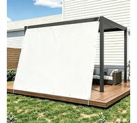 Toldo Parasol de Jardin 140X600cm/1.4x6m Cubierta Resistente Al Agua,Protección 95% Rayos UV, con Ojales y Cuerdas Toldo de Exterior para Terraza, Jardín, Balcón, Pérgola-Blanco