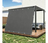 Toldo Parasol de Jardin 150X560cm/1.5x5.6m Cubierta Resistente Al Agua,Protección 95% Rayos UV, con Ojales y Cuerdas Toldo de Exterior para Terraza, Jardín, Balcón, Pérgola-Gris Oscuro