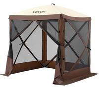 Toldo pop-up, toldo con mosquitera desplegable de 4 lados, refugio solar marrón
