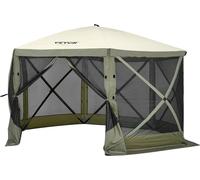 Toldo pop-up, toldo con mosquitera desplegable de 6 lados, refugio solar, color verde