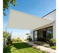 Toldo rectangular impermeable de 2,6 x 3,1 m con ojales y cuerdas, ideal para patio, jardín, terraza, balcón, protección UV, solución de sombra al aire libre
