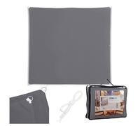 Toldo Relaxdays, 5x5 m, poliéster, hidrófugo, con Ojales y Cuerdas de tensión, Cuadrado, Gris Oscuro