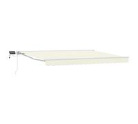vidaXL Marco manual para toldo con luces LED, color crema y blanco, 4 x 3,5 metros
