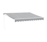 Toldo retráctil Aluminio y Tela Gris Antracita y Blanco 3x2,5 m, vidaXL