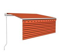 Toldo Retráctil Automático Con Persiana Naranja/marrón 3,5x2,5m Vidaxl