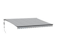 Toldo Retráctil Automático Luz Led Antracita Blanco 450x350 Cm Vidaxl