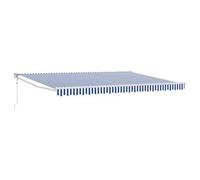 Toldo Retráctil Azul Y Blanco 4 X 2 M Poliéster Y Metal Vidaxl