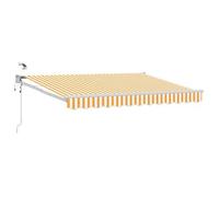 vidaXL. Toldo retráctil eléctrico, amarillo y blanco, 3,5 x 2 metros