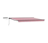 vidaXL. Toldo retráctil eléctrico, rojo, blanco, antracita, 5 x 3 metros