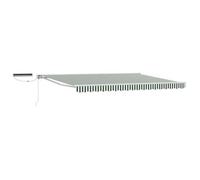 vidaXL. Toldo retráctil eléctrico, verde y blanco, 5 x 3,5 metros