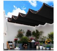 Toldo retráctil for toldo, Vela de Sombra Ondulada Deslizante con Kit de Montaje, Material HDPE, protección Solar y Anti-UV for pérgola, Patio, terraza, cenador al Aire Libre.(5x6m/16.4x19.69ft)