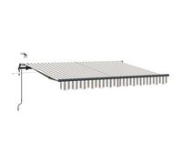 vidaXL. Toldo retráctil, gris claro y blanco, 500 x 350 cm, de poliéster