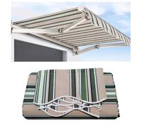 Toldo retráctil impermeable de 6 x 3 m, resistente a los rayos UV, refugio de lona para terraza, patio, balcón, tela de poliéster duradera de 280 g/m²