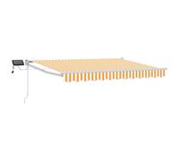 vidaXL: Toldos articulados manuales con luces LED, color amarillo y blanco, 3,5 x 2 metros