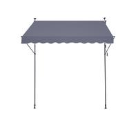 Toldo Retráctil Manual 2,5x1,2 m con Manivela para Balcón Terraza, Gris