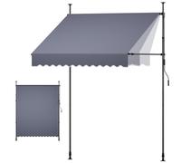 Toldo retráctil manual, 200 cm. Toldo retráctil para exteriores, ideal para patios, que proporciona sombra y protección. Dosel ajustable en altura para puertas y ventanas de patios, con manivela manua